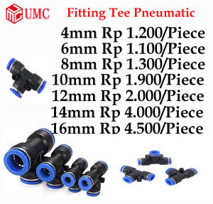 Fitting Pneumatic Tee 4 6 8 10 12 14 16 mm PE Slip Lock MPE 4 mm 6 mm 8 mm 10 mm 12 mm 14 mm 16 mm