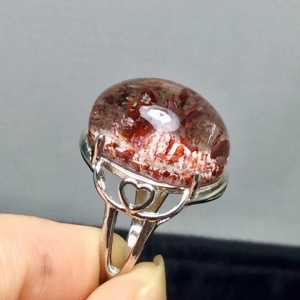 แผ่นไทเทเนียมคริสตัลธรรมชาติสุดๆแหวนไทเทเนียมรูปม้าสำหรับผู้หญิงใสคริสตัลแผ่นไทเทเนียมเอฟเฟกต์ตาแมวแข็งแรงผู้สวมใส่สามารถทำเงินได้สามารถปรับขนาดแหวนปากได้19*10มม.