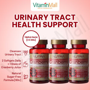 TRIPLE PACK - Nutra Botanics Cranberry Softgel - Cranberry Supplement for Women Urinary Tract Health - Healthy Bladder UTI Cleanse