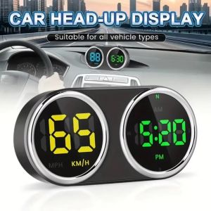 OKKFINE KMH Head-Up Display 7 Color Switching Big Font HUD Digital Speedometer PlugPlay 2in1 Function HUD Speed Display Universal Vehicle
