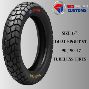 Dual Sports Tire Motorcycle 17 Tubeless Gulong Ligid All Season On/ Off Road  - Red Indian