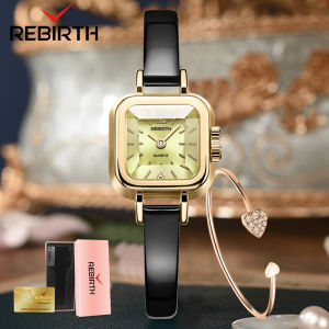 REBIRTH Jam Tangan Wanita Kasual Elegan Kuarsa Persegi Tali Kulit Anti Air Jam Tangan Cewek COD