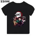 Anime Demon Slayer Print Kids T-shirt Blade of Ghost Dance Cartoon Tops for Girls and Boys. 