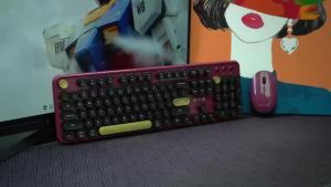 AULA AC306 Wireless Keyboard and Mouse Set Mechanical Feel Quiet Office Soft-Sound Keys Floating Round-Key Design