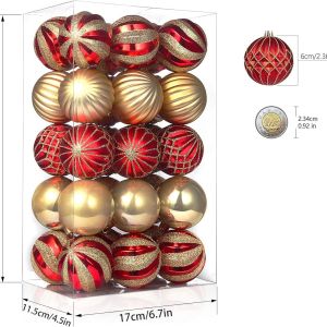 Christmas decoration 6cm plastic golden red party pendant hanging ball hanging ball classic set electroplated ball Christmas ball