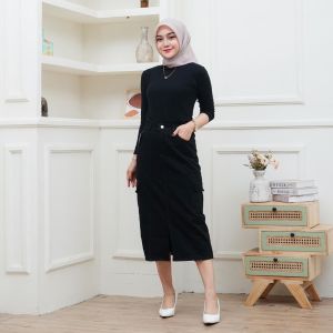 ROK PANJANG JEANS HIGHWAIST  BELAH DEPAN || ROK JEANS