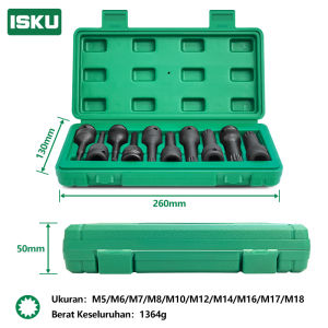 ISKU Set Mata Sok / Impact Socket 10pcs 1/2" Inch - Metric (M5-M18) Torx (T30-T100) Hex (H5-H19)