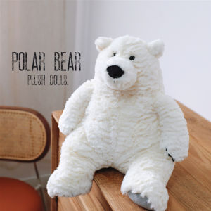 Fluffy Polar Bear ตุ๊กตาสัตว์ยัดไส้สัตว์สัตว์ทะเลหมีสีขาวของเล่นตุ๊กตาของขวัญเด็ก