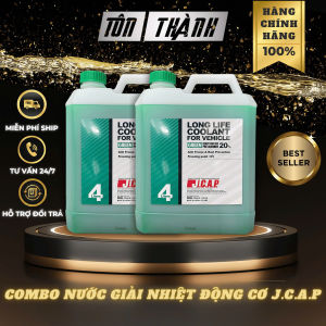 [ Combo Làm Mát ] Nước Làm Mát Động Cơ J.C.A.P Xanh và Đỏ (4 Lít) made in Japan + Súc két nước BG