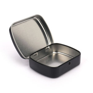 [Eqrbtl] Survival Kit Small Empty Metal Black Flip Storage Box Case For Key Candy