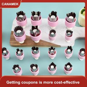 【CANAMEK】 Khuôn Nướng Vui Vẻ Chức Năng Rau Cutter Hình Dạng Thép Không Gỉ Press-Type Mini Cookie Cutter Cho Trẻ Em