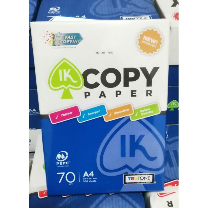 Hot sale IK COPY A4 Paper 500 Sheet 70Gsm Kertas A4 500 Photocopy Paper ...
