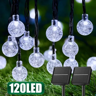 Solar String Lights Outdoor Waterproof LED Christmas Lights Solar Power Crystal ball for Patio bulb Garden For Camping Porch Wedding Party Decoration