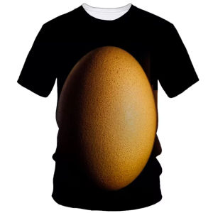 [Local Stock] VCC Funny Egg Pattern T-shirt 3D Printing Food Short Sleeve Round Neck Cool Design T Shirt for Men Streetwear Oversized Tee Shirts