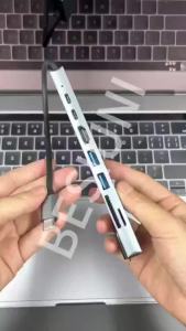 8 in 1 USB Hub Expander Dock Type C TF SD Reader Audio Compatible with Pro Pro HP