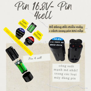 Pin 16.8V- Pin dự phòng hoặc thay thế của máy đánh vảy cá dùng pin 16.8V