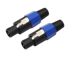 2 pcs Miracle Shining Speakon NL4FC Locking Amp Speaker Connector Adapter 4 Pin Cable Plug with rubber booth for cables