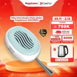 Máy khử khuẩn thực phẩm cầm tay Nagakawa NAG39-02 công nghệ Hydroxyl công nghệ IPX7 chống nước bảo vệ thiết bị pin sạc tiện dụng bảo hành 1 năm