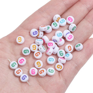 4x7mm 50 cái/túi Acrylic Nền Trắng Chữ có màu hạt phẳng cho DIY làm trang sức thời trang phụ kiện