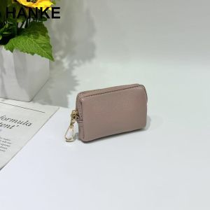 HANKE PU Leather Zipper Coin Purse Wallet – Compact & Stylish with Keychain Clip