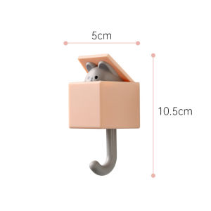 Creative Cat Mouse Hook Cute Bear Seamless Hole-free Hook Dormitory Bedroom Door Hanger Hook Key Umbrella Towel Hat Coat Rack Wall Decoration