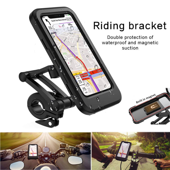 E&M 360°Adjustable Waterproof Motorcycle Bike Phone Holder Case stand moto  bicycle handlebar Cell Phone M3 Lazada PH
