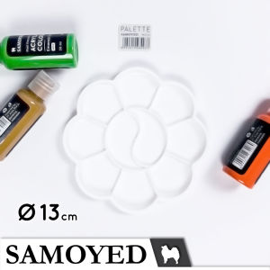 SAMOYED PPLT-F3 Palet Lukis / Cat / Painting / Painters Palette Plastik Bunga Sedang