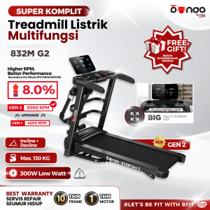 Treadmill Elektrik REDPANDA 832M Multifungsi Murah Listrik Lipat Portable Low Watt Fitness Gym