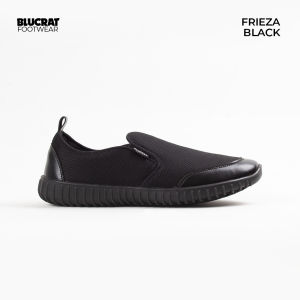 BLUCRAT SEPATU SLIP ON FRIEZA BLACK  / SEPATU SLOP PRIA / SEPATU TANPA TALI