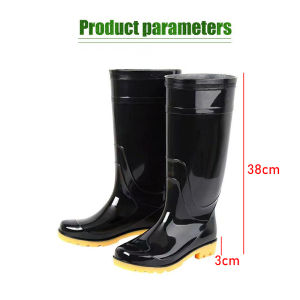 Mens Rubber Outsole Black Rain Boots Non-Slip and Wear-Resistant Rain shoes Safety Shoes Bota High Quality