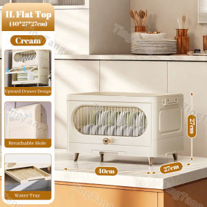 〖Ship In 24H 〗Kitchen Cabinet Dish Drain Rack Organizer 4/3/2 Layers Household Dustproof Kitchen Tableware Cupboard With Cover Bowl Plate Storage Drying Shelf
