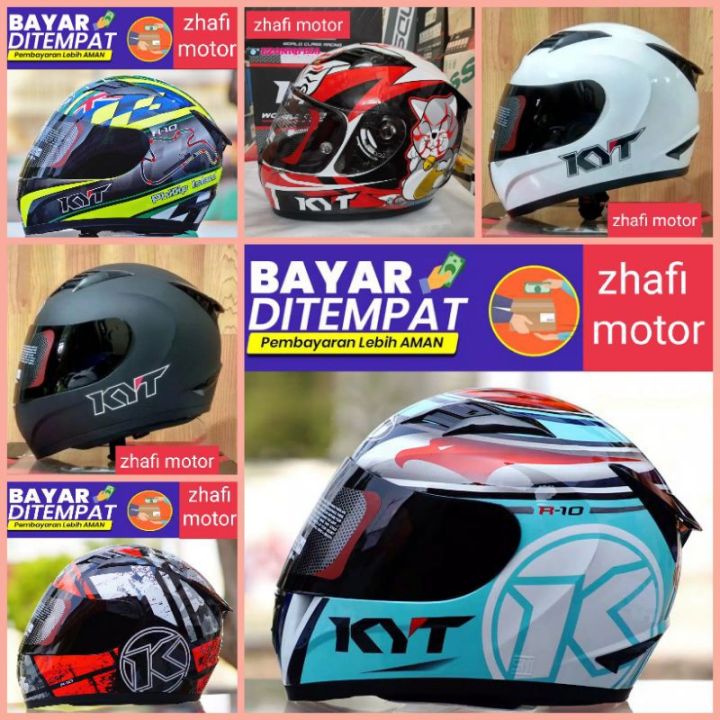 Helm Full Face KYT R10 Custom dan Polos Original Helm Pria