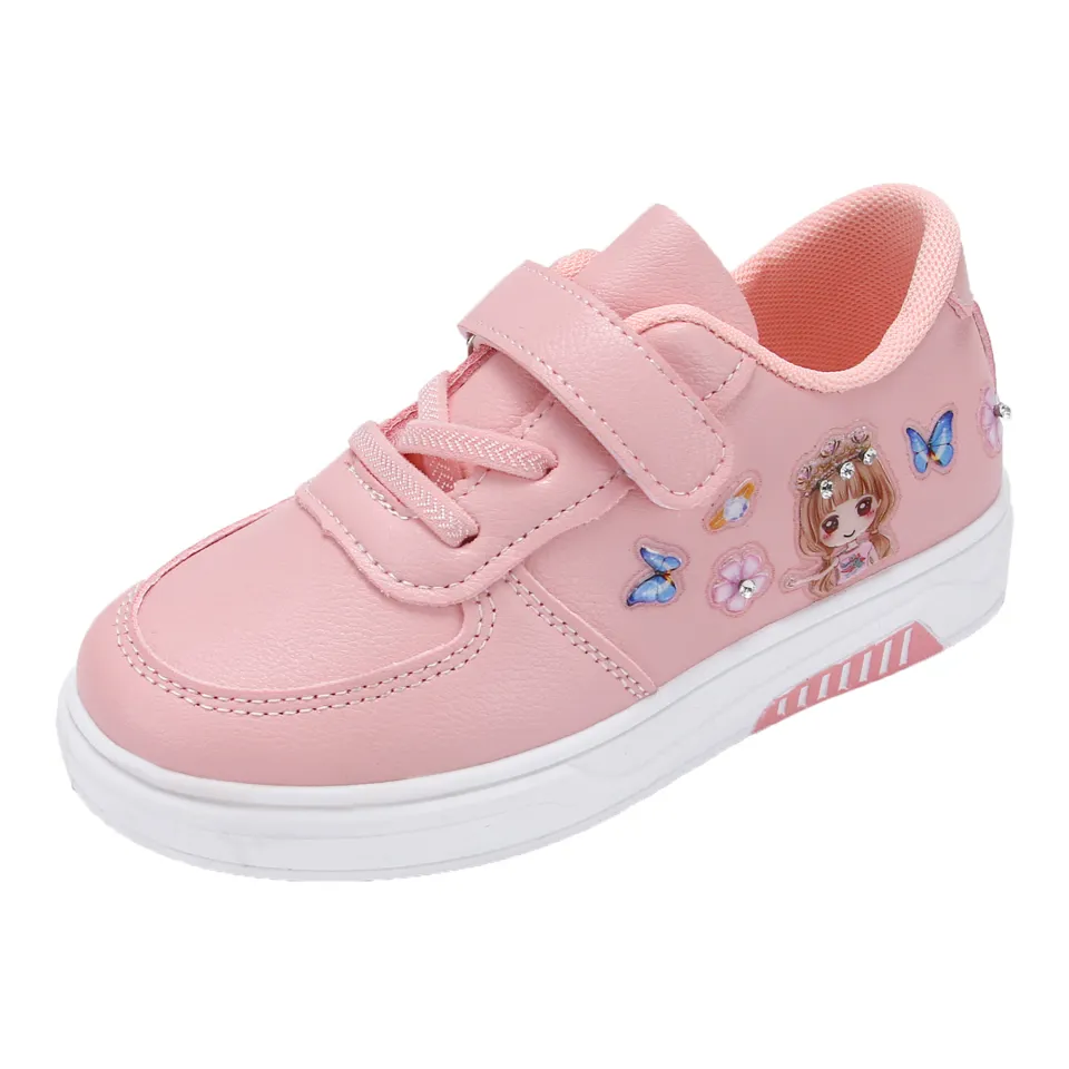 TinaHao】Cute Princess Design Pink and White Sneakers Soft Girls