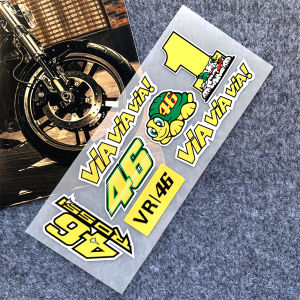 2PCS/Lot Rossi 46 Rossi 46 Lucky Turtle Reflective Helmet Visor Sticker Reflectorized AGV Decals
