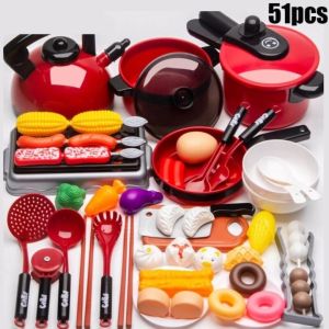 51/61/73 Buah Mainan Dapur Anak Perlengkapan Dapur Memasak Mainan Dapur Memasak Mainan Cooking Set Anak Mainan Kitchen Set Simulasi Mainan