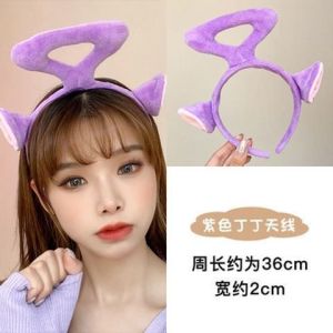 clu Teletubbies hair hoop Anti slip green purple funny plush headband for face washing Po Po Tinky Winky Laa Laa Dipsy ulc