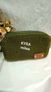 DOMPET RAJUT MILEA TIGA RUANG (20x13x4)