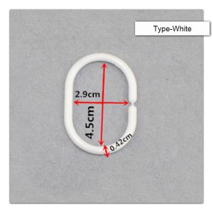 12pcs/Lot White Plastic Bath Drape Shower Ring Loop Bathroom Curtain Hooks Shower Curtain Rings Plastic Shower Curtain Hooks for Bathroom Shower Rod Curtain Ring Snap Closure Shower Curtain Hook Bathroom Shower Ring