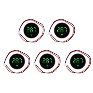 5PCS LED Digital Voltmeter set DC4 to 100V Ranges Small Round Voltage Display for Car Motorcycle Monitoring