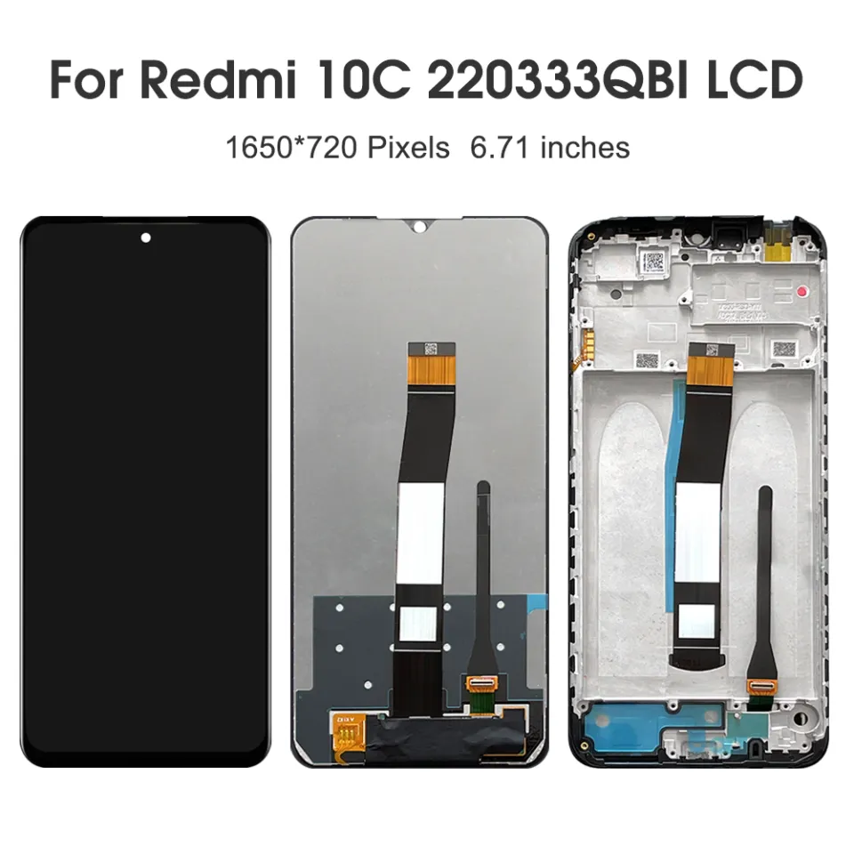 Per Xiaomi Redmi 10C Schermo di Ricambio Per Redmi 10C Display LCD Per Redmi 10C Touch Screen Digitizer Assembly 220333QAG Kit di Riparazione (con Telaio, Nero