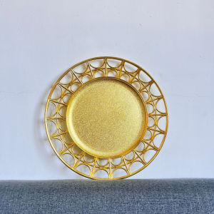 Elegant Dinner Charger Plates Embossed Design Wedding Hotel Party Craft Tray Fruit Dish Dim Sum Dish