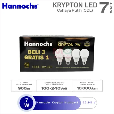 Hannochs Krypton Multipack Beli 3 Gratis 1 Paket Lampu LED Hannochs 3W 5W 7W 9W 12W 15W 20W 25W Watt Garansi 1 Tahun