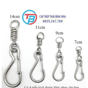 Móc khóa 4 size Inox 304 chống ghỉ cao cấp