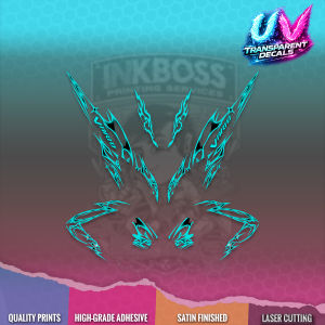 CLICK 125 V2 VARIO UV TRANSPARENT DECALS (2026 TRIBAL LIGHTNING DESIGN) MotoKits By Inkboss Creations