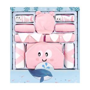 Baby ชุดของขวัญสำหรับเด็กอ่อน 20 ชิ้น ผ้าฝ้ายชุดเด็กแรกเกิด มี 2 สีให้เลือก