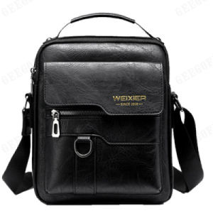 geegofirst Vertical Handbag MenS Shoulder Bag Leather Business Crossbody Business Bag
