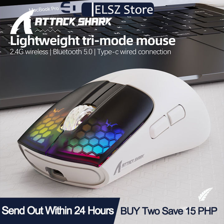 ATTACK SHARK R5 Ultra 8KHz Carbon Fiber Wireless Gaming Mouse With