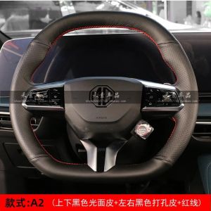 Kaly DIY Hand Stitched black Genuine leather non-slip car steering wheel Cover For MG7 2023 Car accessories 2Z6B7