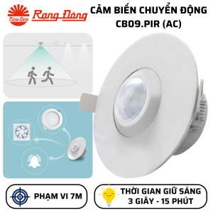 (Rạng Đông) Cảm biến chuyển động âm trần CB09.PIR (AC) Phạm vi 7 mét Giữ sáng 3 giây-15 phút