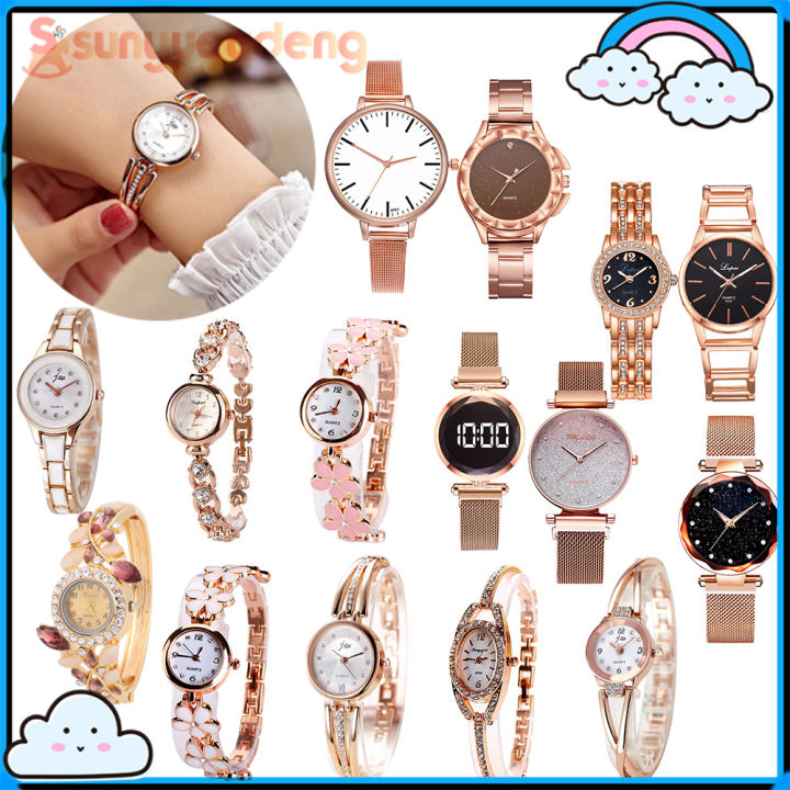 2021 Women s Chic Fashion Rose Golden Bracelet Wrist Watch Fashion